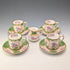 Early 20th Century Minton (England) Cockatoo Green Demitasse Cups & Saucers, 4-piece Set & Cream Jug
